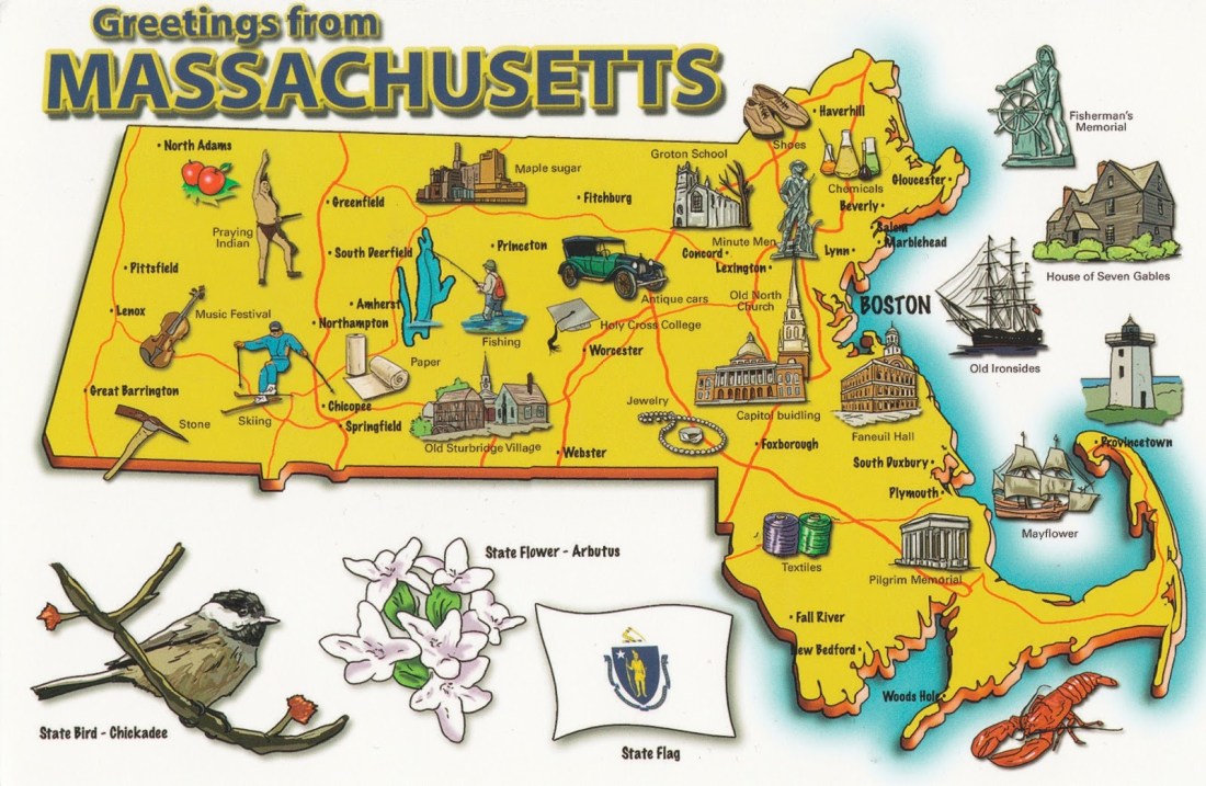 Interested in knowing what’s nearby when you’re traveling? Souvenirs Events 21 X 34 Sightseeing And Tourism Map 1964 Illustrated Map Of Massachusetts Memorabilia